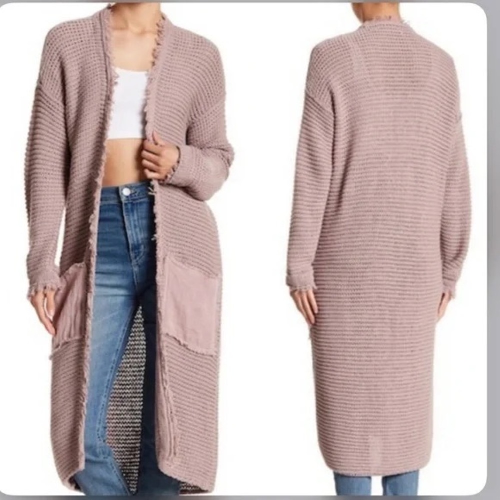Free People Purple Woodstock Duster Cardigan